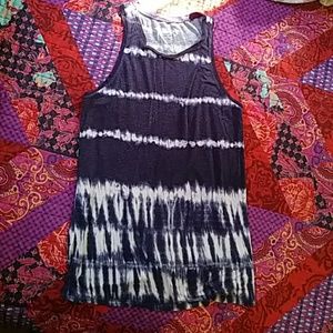 Blue tie dye tank top